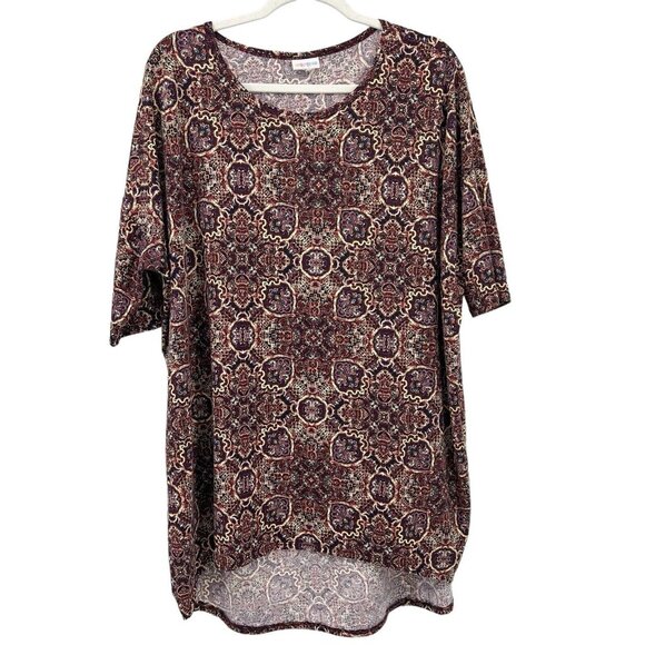 LuLaRoe Tunic XL Paisley Print Multicolor High Low Pullover Top Size Extra Large - Picture 1 of 11